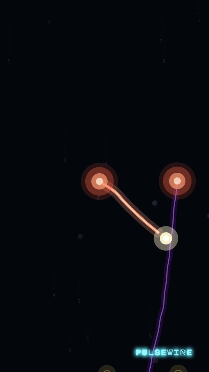 A glowing orange wire traced between two nodes on a dark grid